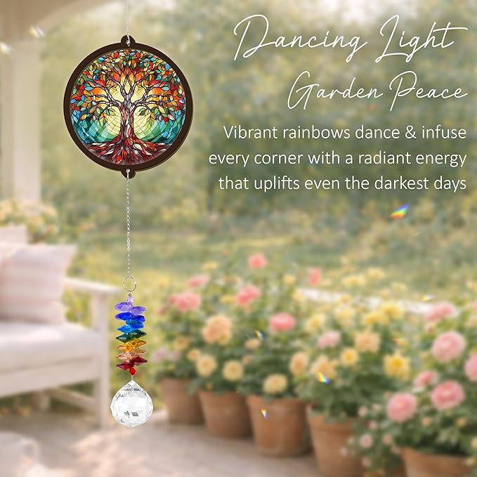 Memorial Suncatcher - Tree of Life Ornament - Sympathy Gift for Loss of Loved One - Condolence Bereavement Gifts - Remembrance Funeral Keepsake - Mother's Day for Mom Dad