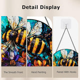 Stained Glass Window Hanging, Bee Yellow Flower Suncatcher for Doors Home Sun Catchers Decoration, Mother's Day Birthday Gifts for Women, Men, and Mom