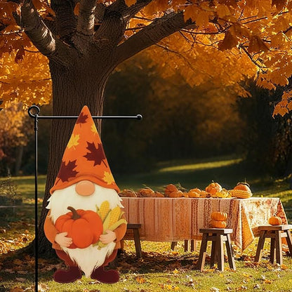 Thanksgiving Garden Flags 12x18 Inch Double Sided, Fall Gnome Yard Flags for Outside, Farmhouse Front Porch Outdoor Autumn Decor Holiday All Seasons Decoration