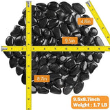 River Rock Stepping Stones Outdoor for Garden Walkway, 10 inch 6 Pcs Hexagon Shape Paver Step Stones Polished Pebble River Stone Mat for Yard Lawn Patio Pathway Walk Way - Black