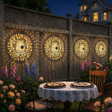 Gardsee Solar Fence Lights Outdoor 2 Pack Deck Step Wall Lights Butterfly Metal Waterproof LED Warm Yellow Light for Garden Post Patio Backyard Yard Decor (Black 7)