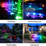 T-SUN Solar Pond Light LED Underwater Pond Light Solar Fountain Lights IP68 Waterproof Pond Lights for Aquarium Garden Waterfall Fish Trank(5 Lights-RGB)