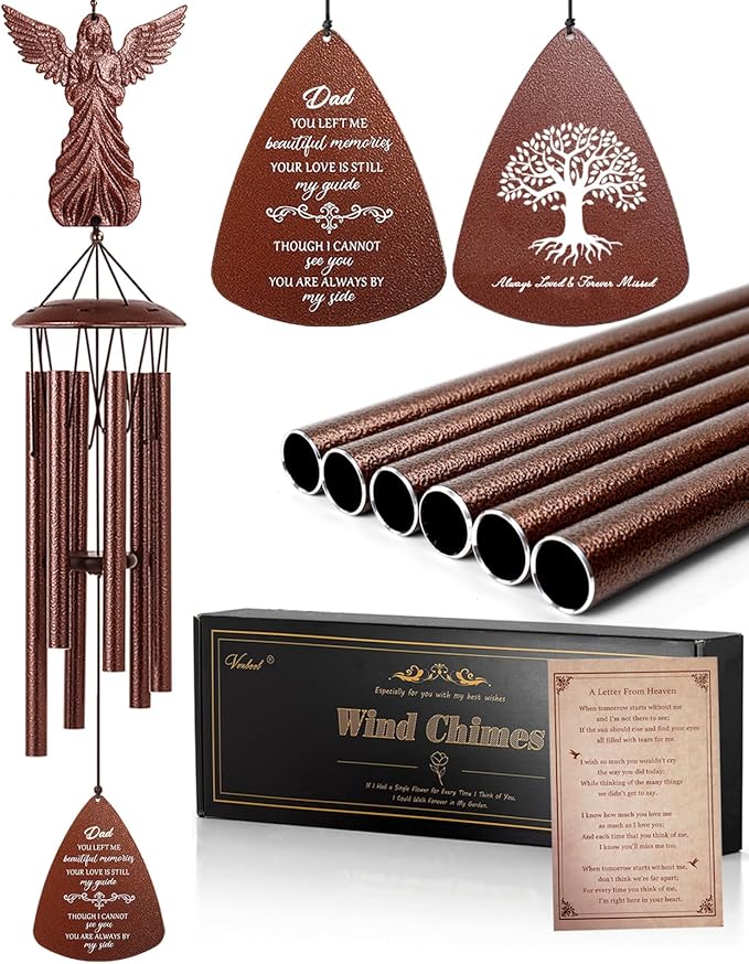 VENBEEL Dad Memorial Wind Chimes, Sympathy Gifts for Loss of Dad, Memorial Gifts for Father Bereavement Condolence Remembrance