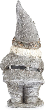 Roman Giftware Inc., Pudgy Pals Collection, Pebble Gnome with Kettle Statue, 14" H, Decorative, Garden Gift, Home Outdoor Decor, Durable, Long Lasting