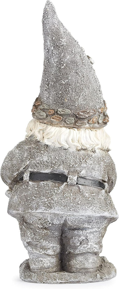 Roman Giftware Inc., Pudgy Pals Collection, Pebble Gnome with Kettle Statue, 14" H, Decorative, Garden Gift, Home Outdoor Decor, Durable, Long Lasting