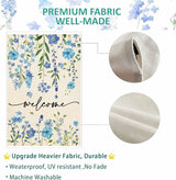 Baccessor Summer Garden Flag 12.5 x 18 Inch Funny Blue Floral Spring Small Yard Flag Burlap Double Sided Vertical Seasonal Farmhouse Wedding Yard Outdoor Decoration