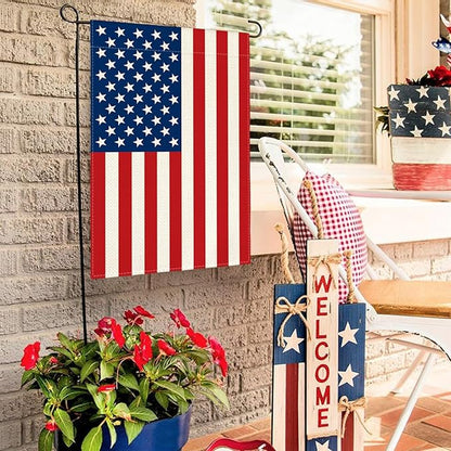 AVOIN colorlife 4th of July Patriotic Memorial Day Garden Flag 12x18 Inch Double Sided Outside, American Stars and Stripes Yard Outdoor Decoration