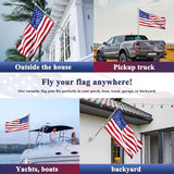 PHITRIC 6 FT Flag Pole Kit, Tangle Free Spinning Weather Resistant Rustproof Stainless Steel Flagpole Suitable for 3x5 Heavy Garden Flag 1" Dia Flag Pole for Outdoor or Outdoor Wall-Mounted Flagpole