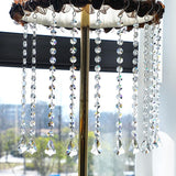 KANPURA 1ft Crystal Garland Strands,Hanging Chandelier Maple Leaf Crystals with 14mm Clear Octagon Chain Decorations for Christmas, Winter Party,Chandelier Centerpiece(10 Pack)