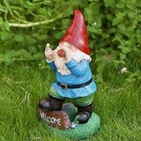 Panven Gnomes Garden Decor, 13.5" Tall Solar Large Inappropriate Funny Gifts Gnome Outdoor Statues for Yard, Patio, Lawn, Outside Naughty Gnome Garden Decorations Gift for Men Women