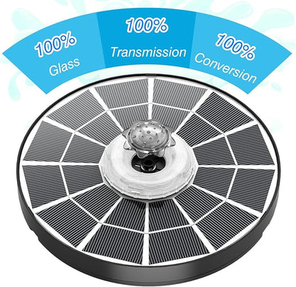 AISITIN 4W Solar Fountain with Lights, Chargeable Solar Bird Bath Fountains Built-in 2200mAh Battery, 2026 Upgrade Glass Panel Solar Water Pump for Bird Bath, Garden, Pond, Pool, Fish Tank, Aquarium