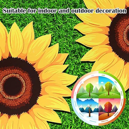 Tandefio 3 Pcs Sunflower Stepping Stones for Garden 12 Inch Decorative Stepping Stones Outdoor Heavy Duty Walkway Iron Pavers for Garden Decor Indoor Outdoor Patio Yard, Yellow Sunflower