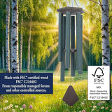 Wind Chimes Outdoor Large Deep Tone,Sympathy Wind Chime Outdoor, Memorial Wind-Chime with 6 Tuned Tubes, Elegant Chime for Garden, Patio, Balcony and Home Decor, Matte Green
