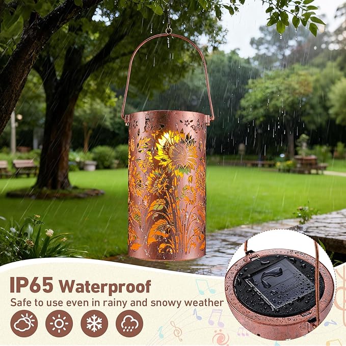 Retisee Sunflower Solar Wind Chimes Outdoor Metal Sunflower Teacher Appreciation Gifts Solar Light Windchimes Outside Indoors Christmas Decoration Birthday Gift for Home Lawn Porch Patio Garden Yard