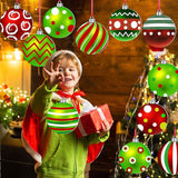 Rtteri 30 Pcs Christmas Outdoor Yard Ornaments 4.9 Inch Double Sided Lawn Decorations Red Green Christmas Hanging Ornaments Plastic Holiday Decorations for Xmas Home Yard Tree Porch Decor