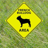 French BullDog Crossing Xing Sign Beware of French BullDog Dog Metal Sign French BullDog Warning Sign Crossing Zone Sign for Farm Yard Front Door Indoor Outdoor Street Sign 12x12in