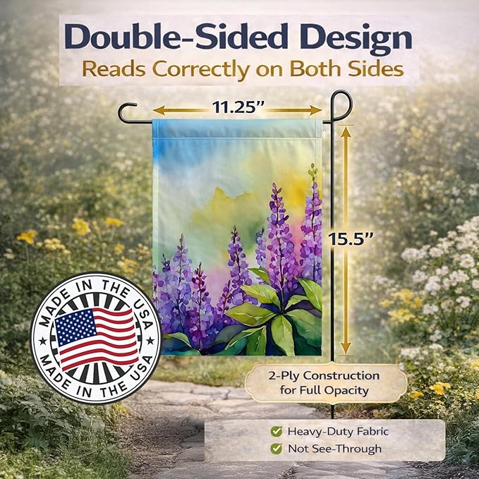 Caroline's Treasures Idaho Syringa in Watercolor Garden Flag Mailbox Flag Decorative Yard Flag Banner Outside Patio Artwork Yard Flower Beds, Garden Size, Multicolor