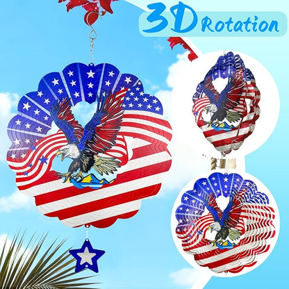 3D Wind Spinner, 12 inch 3D Kinetic Metal Garden Spinners, Rustproof Metal Garden Decor Yard Art, Wind Sculptures Ideal Gift for Homeowners & Garden Lovers