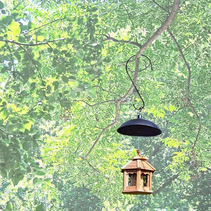 DINGEE Tree Branch Hook - 12 Inch Large S Hooks for Hanging Plants, Bird Feeders & Accessories - Black Metal - 6 Pack - Indoor & Outdoor