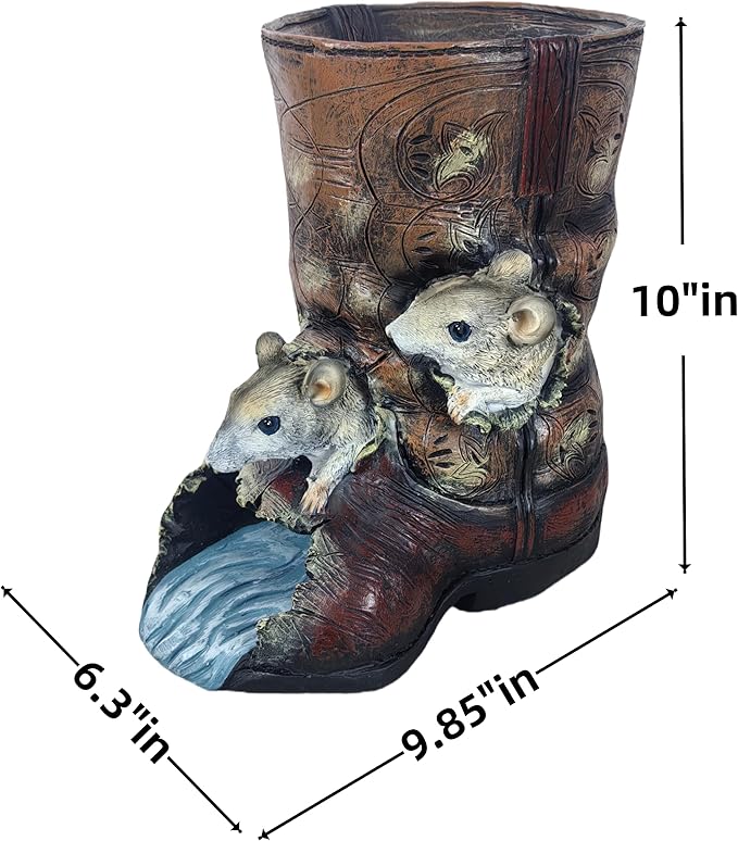 Mouse Sculpture Gutter Diverter Rain,Deco Gutter Extension Downspout,Eco-Friendly Resin Statues Gutter Extender Diverter,Splash Block, Perfect Rain Gutter Downspout Extension for 3"x4" Downspouts