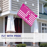 Breast Cancer Awareness Flag 3x5 Ft Outdoor Indoor With Grommet Pink Ribbons Garden Yard Banner Decorative Sign