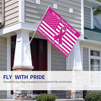 Breast Cancer Awareness Flag 3x5 Ft Outdoor Indoor With Grommet Pink Ribbons Garden Yard Banner Decorative Sign