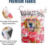 Golden Retriever Valentine Garden Flag Valentines Day Flags for Outside 12x18 Double Sided Small Yard Flags Dog Valentine's Day Decor Outdoor Lawn Valentines Banners Front Porch