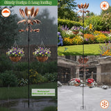 Yard Garden Wind Spinners - Large Outdoor Metal Wind Spinners with Stake, Yard Art Lawn Garden Decor Bronze-Colored Blade Rotator (25.5" W x 92.5" H)