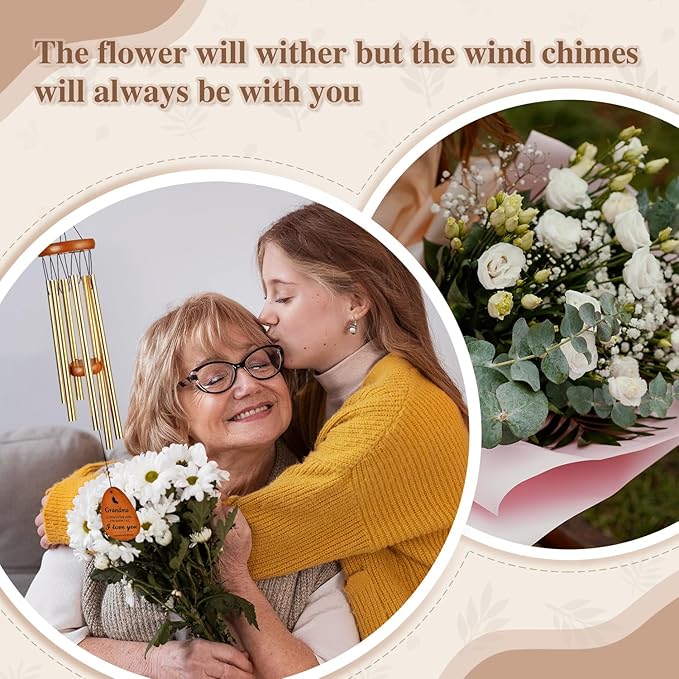 Gifts for Grandma, Grandma Gift Wind Chime, Grandma Birthday Gifts from Grandchildren, Mothers Day Thanksgiving for Grandma, Nana
