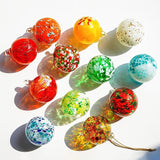 Set of 12 Hand Blown Glass Ball Ornaments Decorative Hanging Ornaments Glass Gazing Balls Witches Balls Decor for Outdoor Patio Garden Window