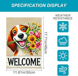 BlissYard Welcome Spring Summer Garden Flag 12x18 Inch Double Sided Beagle Puppy Dog Daisy Seasonal Garden Flag Decoration Yard Small Flag For Rustic Farmhouse Outdoor Banner Party Home Decor