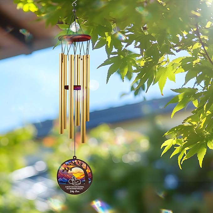 Personalized Baby Memorial Crystal Wind Chimes Custom Name Suncatcher Sympathy Ornament Keepsake Boy Girl Stillbirth Passed Away Condolence Gifts for Infant Loss Mothers Friend Daily Healing Remember