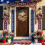 Leinuosen 250 Anniversary of Stained Glass Suncatcher 250th Anniversary Hanging Decoration 1776-2026 Us Window Stained Ornament for Patriotic People American Independence Freedom Day Gift Decoration