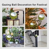 Nerien Gazing Ball, Stainless Steel Garden Mirror Globe, Polished Ornament Sphere, Hollow Floating Reflective Hemisphere, for Home Outdoor Pond Housewarming Swimming Pool Decoration, Silver, 8Pcs