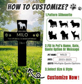Custom Dog Grave Markers Outdoor with Pet Breed Icons, Personalized Metal Waterproof Rustproof Pet Grave Markers, Dogs Headstone for Garden Yard, Sympathy Gift for Loss of Dog (Style 2)