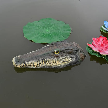 Floating Alligator Head Decoy, Pond Accessories Alligator Pool Float, Fake Gator Head, Duck Deterrents for Pool and Pond, Outdoor Pool Decor Crocodile Head for Decorations