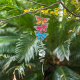 18" Wind Spinner Hanging Metal Figurine Spinner with Glass Ball for Garden Décor, Wind Sculptures & Spinners for Indoor Outdoor Garden Ornament, Butterfly, Mother's Day Gift
