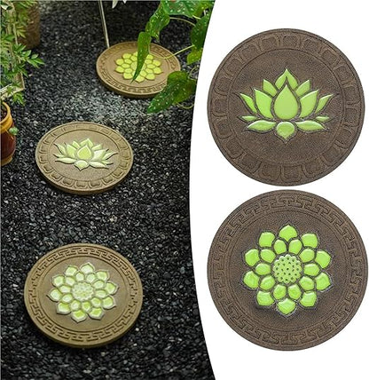 Garden Stepping Stones， Home Villa Garden Patio Stones for Decorative Ground(Style 2,2pcs)