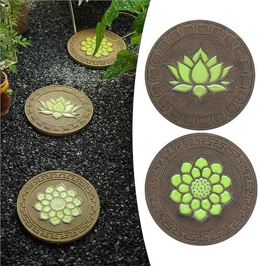 Garden Stepping Stones， Home Villa Garden Patio Stones for Decorative Ground(Style 2,2pcs)
