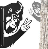 Bigfoot Yard Decor, 15 * 10“ Big Foot Sasquatch Gifts, Bigfoot Metal Victory Sign Gift, Sasquatch Metal Wall Art, Humorous decor for garden, Multiple Styles and Sizes, Easy Aseembly