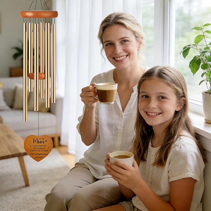 Mom Gifts Wind Chime - Metal Windchimes Indoor Outdoor Hanging Decor Waterproof Garden Patio Decoration Appreciation Mother's Day Birthday Gift for Best Mama Mother in Law from Daughter Son