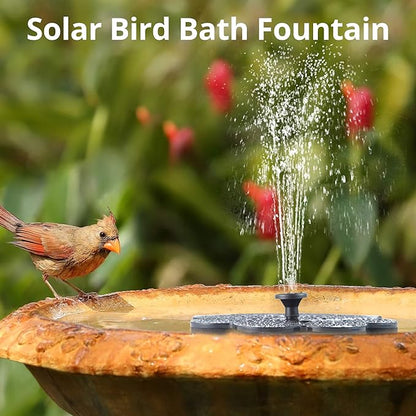 Qualife Solar Water Fountains Outdoor, Solar Powered Fountain Pump for Bird Bath,1.6W Solar Pond Fountain Pump for Garden Decor,Birdbath Pond Pool .