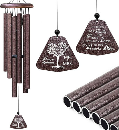 Anniversary Wedding Gifts for Men Women Couple Wind Chimes 32", Cool Anniversary Romantic Gift Ideas for Him Husband Boyfriend Parents, Happy Anniversarys Decorations for Her Wife Girlfriend