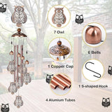 Wind Chimes for Outside- Owl，Owl Gifts for Women Men，Metal Wind Chimes Memorial for Outside/Indoors, Lawn, Patio, Home, Porch, Yard Decor, Garden Decorations