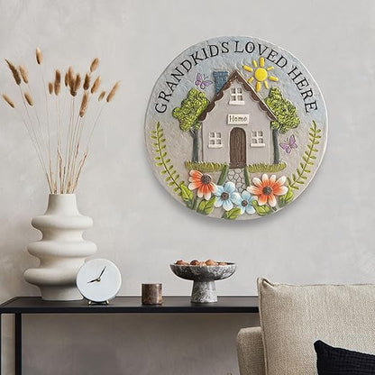 Grandma Garden Stepping Stone Yard Walkway Step Stone Grandma Gifts from Grandchildren Home Outdoor Decor Lawn Concrete Stepping Stones with Sayings Outside Decorations