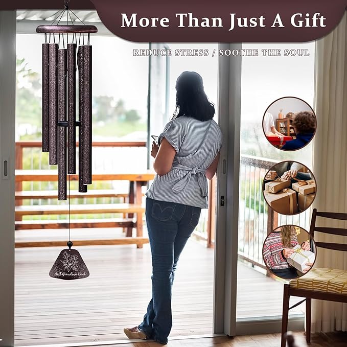 Mothers Day Grandma Gifts, Best Grandma Ever 32" Wind Chimes for Outside, Birthday Gifts for Grandmother, Christmas Birthday Present for Grandmother, Great Gigi Nana Mimi Granny Gift Ideas