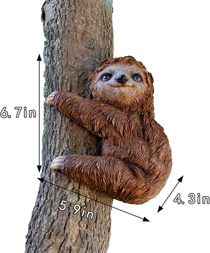 Sloth Tree Hugger, Outdoor Ornament, Sloth Sculpture, Resin Garden Sculpture Ornament, Tree Peeper Statue Garden Statue Deals