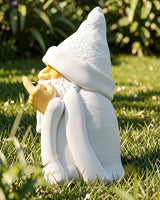 Leverse Middle Finger Decor Statue, 5.9in Smoking Wizard Dwarf- Funny Garden Gnomes Outdoor Decorations for Lawn Patio Yard Home Decor Easter Halloween