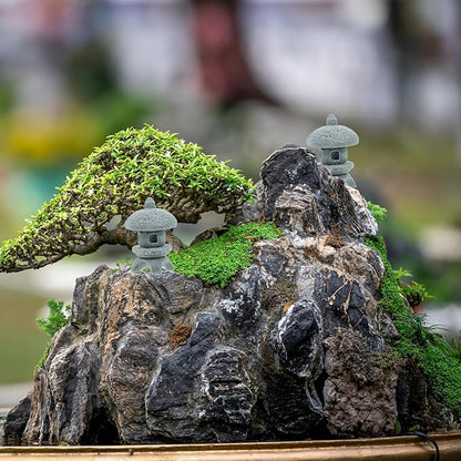 Cabilock Miniature Pagoda Statues 4Pcs Japanese Garden Statue Decor, Stone Lantern Asian Decor Bonsai Micro Landscape Kit Zen Garden Accessories