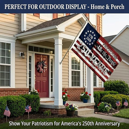 2PCS 250th Anniversary Flag 1.5x3 Ft Anniversary Flag, 1776-2026, 250 Years Birthday flags for Patriotic Yard, House Banner, Room, Porch, Wall, Fence, Outdoor Decorations(Style 3)